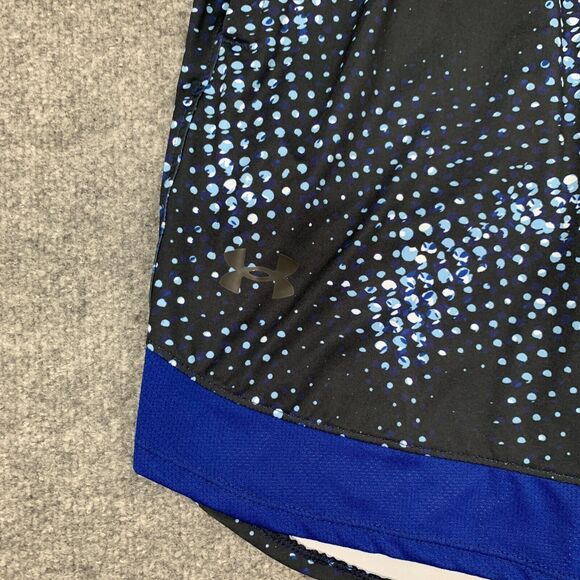 Under Armour Basketball Shorts Mens S Small Black Printed Hidden Drawstring Gym - Picture 3 of 12